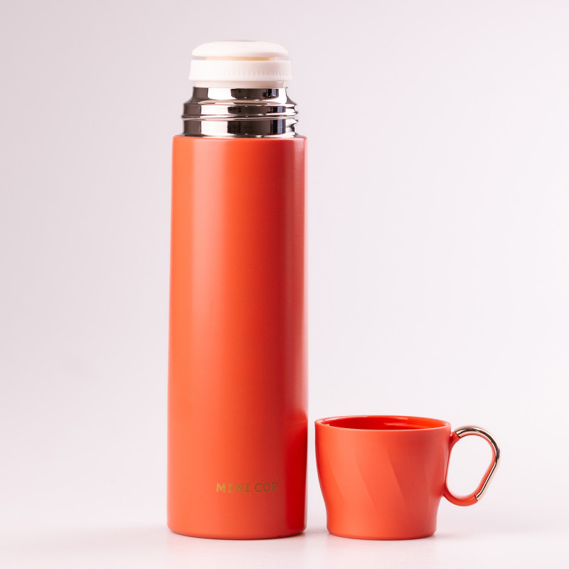 Термос з чашкою та клапаном Mini Cup 500мл тепло до 12 годин Жовтогарячий