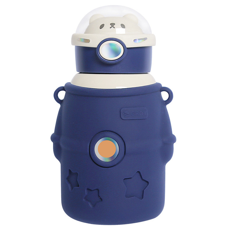 Термос дитячий з трубочкою та ремінцем 500 мл з нержавіючої сталі