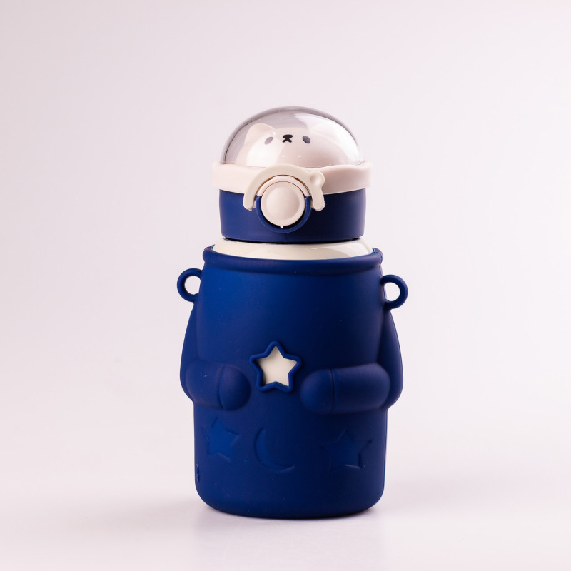 Термос дитячий з трубочкою та ремінцем 500 мл з нержавіючої сталі