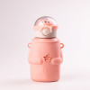 Термос дитячий з трубочкою та ремінцем 500 мл з нержавіючої сталі Персиковий