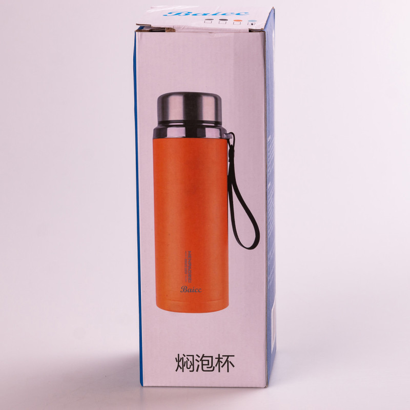 Термос із нержавіючої сталі з ремінцем Baicc 800 мл Сірий