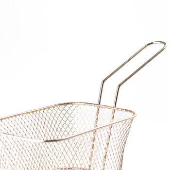 Корзина для фритюрниці з нержавіючої сталі прямокутна 10,5×14,5 см Золото, Сито
