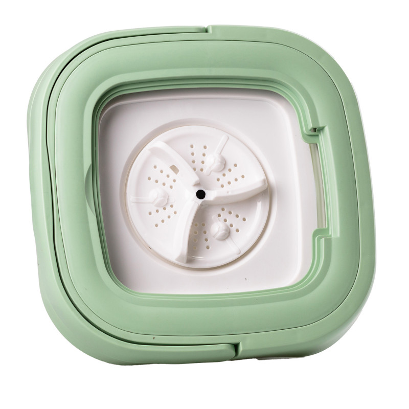 Пральна машина портативна складна 8 літрів напівавтоматична міні пралка ультразвукова Зелений