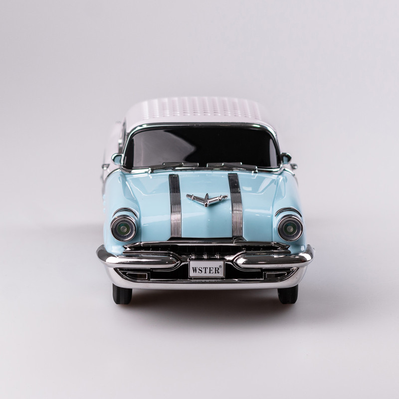 Портативна колонка Bluetooth бездротова у формі машинки 10 Вт потужна Блакитно-білий