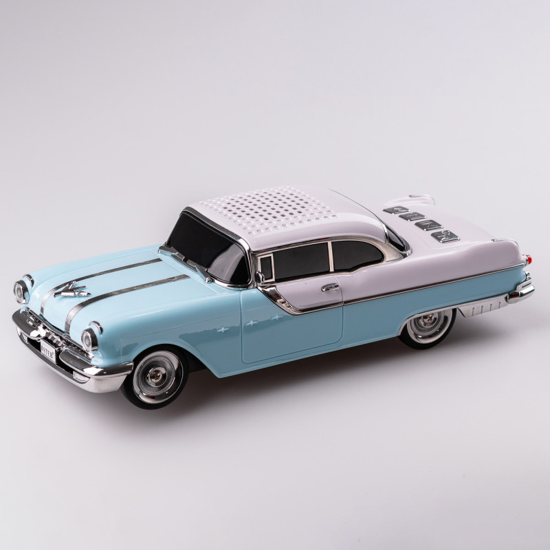 Портативна колонка Bluetooth бездротова у формі машинки 10 Вт потужна Блакитно-білий