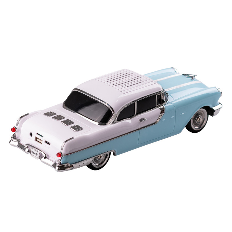 Портативна колонка Bluetooth бездротова у формі машинки 10 Вт потужна Блакитно-білий