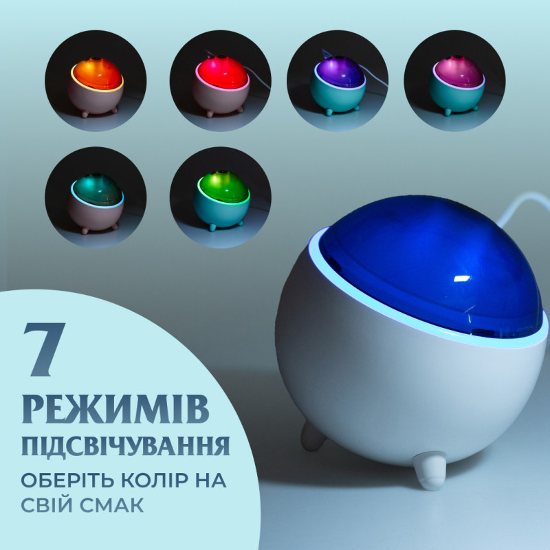 Зволожувач повітря для дому портативний USB 300 мл ароматичний дифузор з підсвічуванням