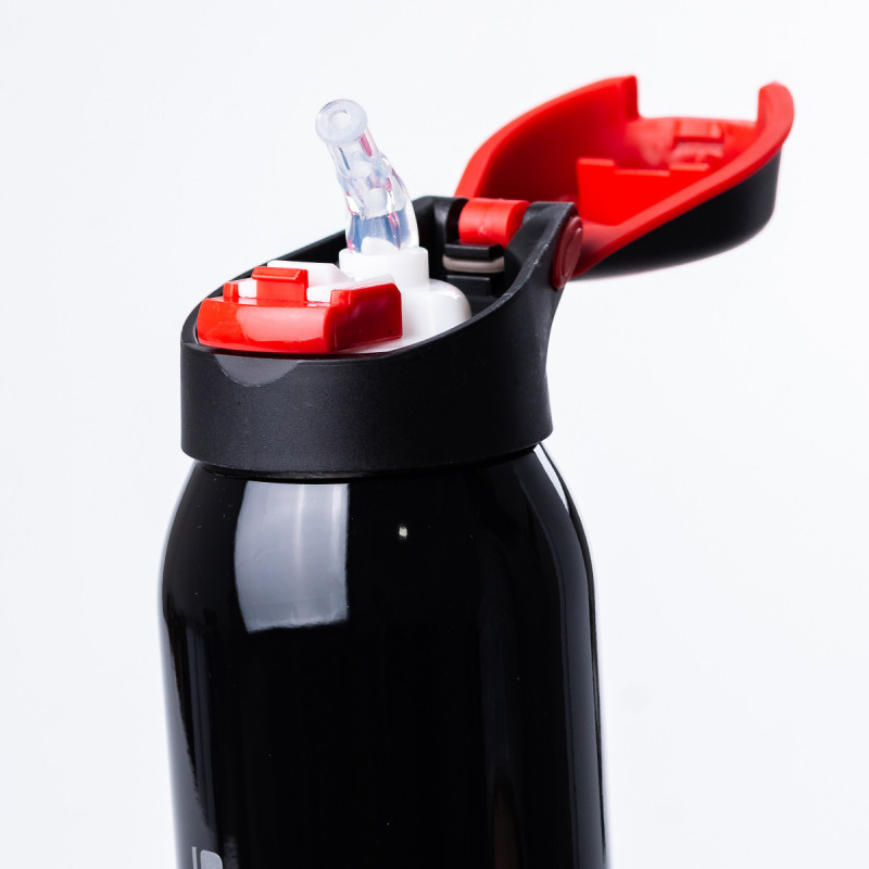 Термос металевий з поїлкою 500 мл термокухоль із нержавіючої сталі до 12 годин Чорний