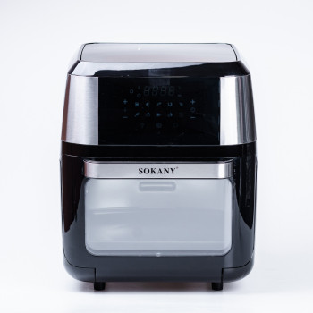 Аерофритюрниця електрична аерогриль 12 л 1800 Вт температура до 200 °C і таймер SOKANY