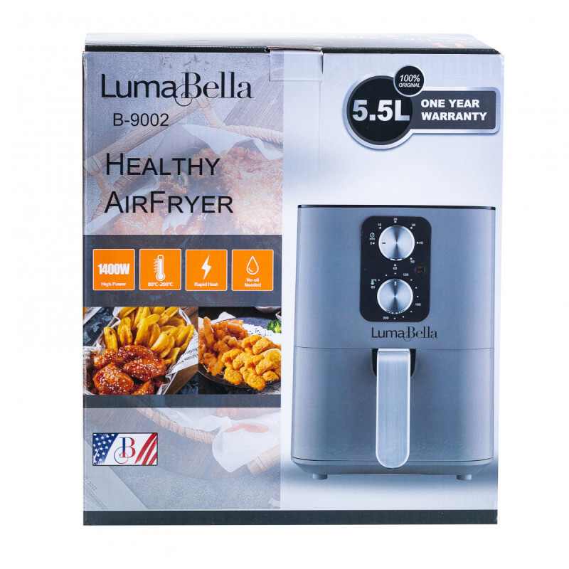 Аерофритюрниця електрична аерогриль 5.5 л 1400 Вт температура до 200 °C з таймером SOKANY