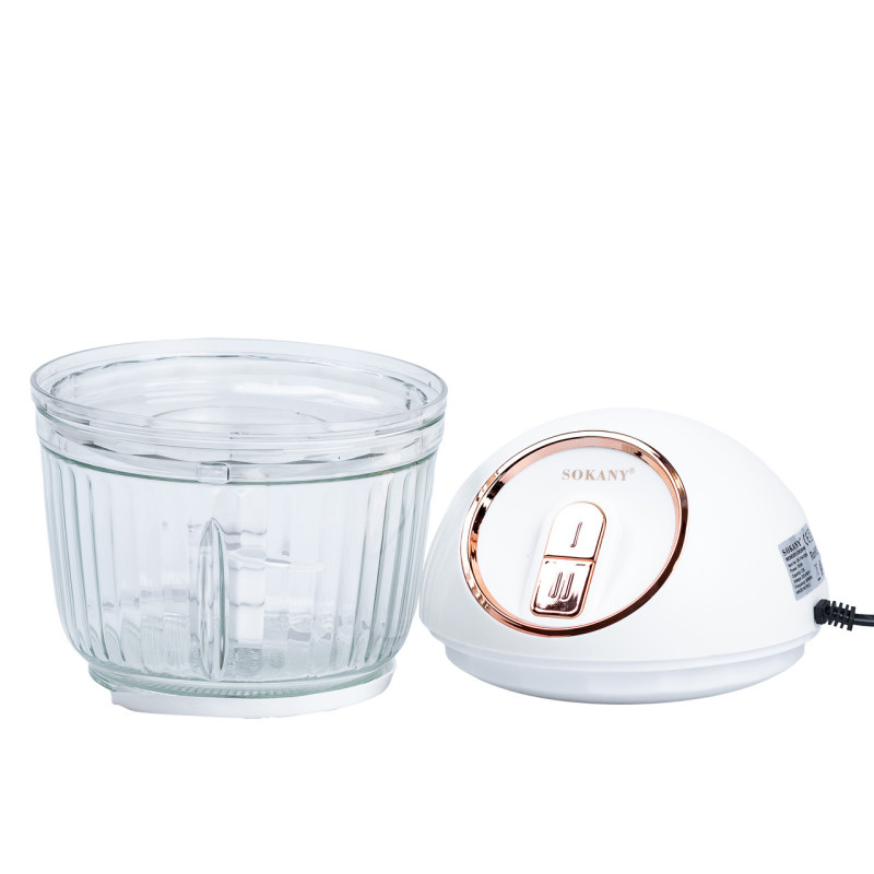 Блендер чопер подрібнювач 750 Вт 2.5 л м'ясорубка на 2 леза і 2 режими швидкості Sokany