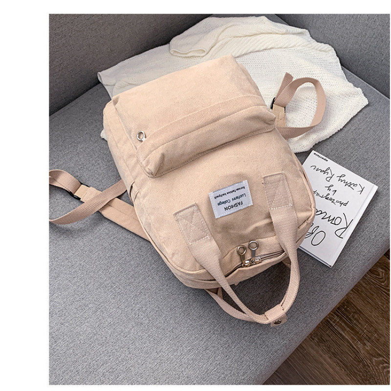 Стильний та практичний вельветовий сумка-рюкзак для дівчат. Бежевий