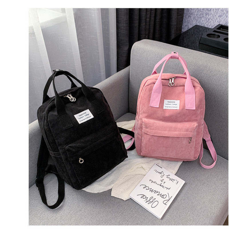 Стильний та практичний вельветовий сумка-рюкзак для дівчат. Помаранчевий