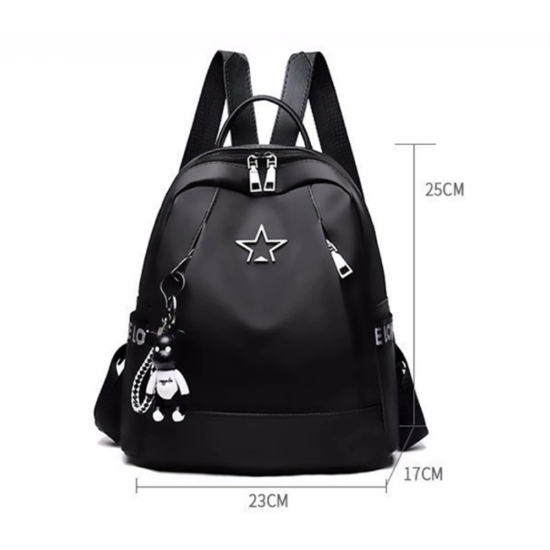 Жіночий рюкзак з тканини оксфорд. Для роботи, навчання, повсякденного життя та подорожей. Чорний