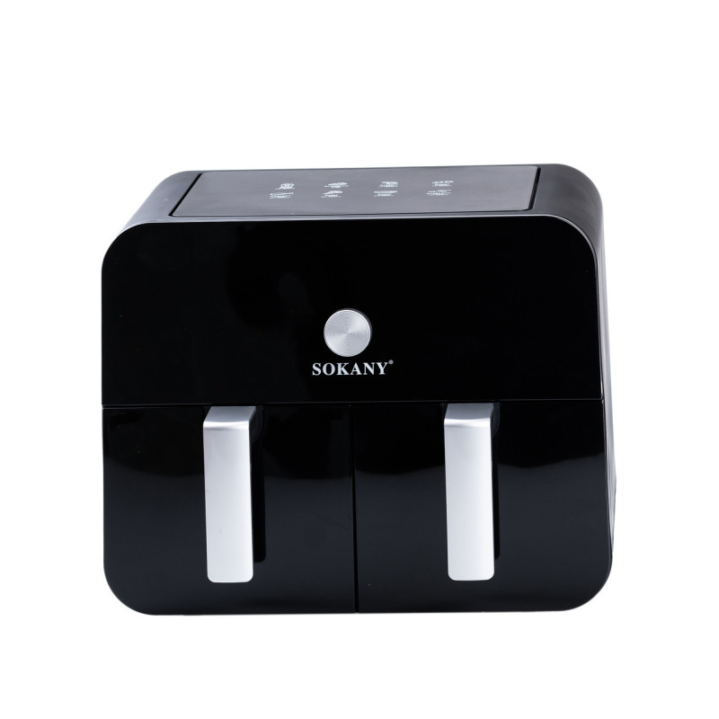 Аерофритюрниця електрична аерогриль 10 л 2400 Вт з двома відділеннями сенсорна SOKANY SK-10008 мультипіч