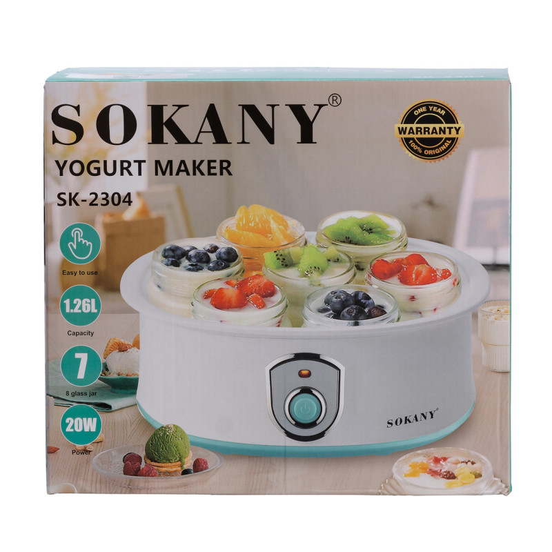 Йогуртниця електрична з баночками та таймером Sokany Yogurt Maker електрична йогуртниця