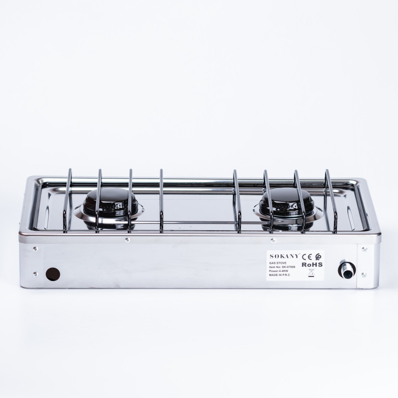 Газова плита настільна на 2 конфорки 4.4 кВт Sokany міні газова плита