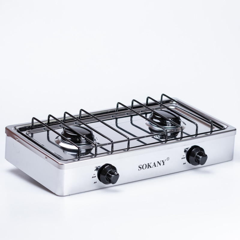 Газова плита настільна на 2 конфорки 4.4 кВт Sokany міні газова плита