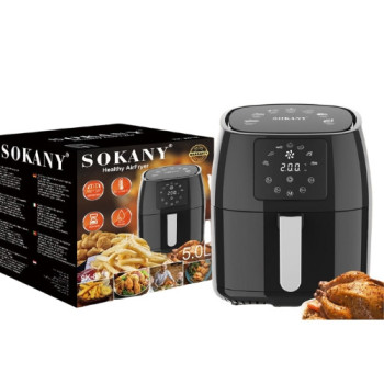 Аерофритниця електрична чаша на 5 л SOKANY фритюрниця з таймером і терморегулятором 1400 Вт