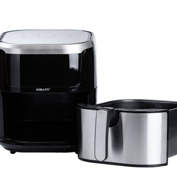 Аерофритниця електрична чаша на 8.8 л SOKANY аерогриль з таймером та терморегулятором 1200 Вт