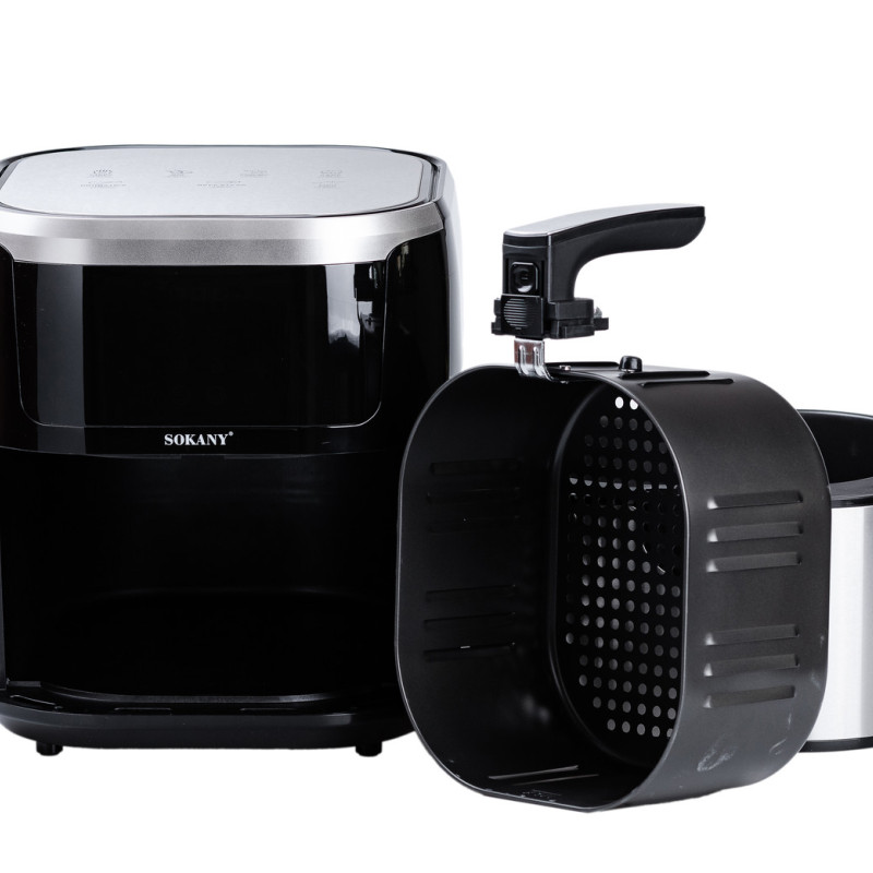 Аерофритниця електрична чаша на 8.8 л SOKANY аерогриль з таймером та терморегулятором 1200 Вт