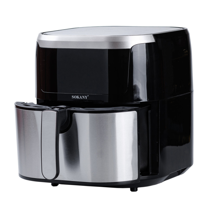 Аерофритниця електрична чаша на 8.8 л SOKANY аерогриль з таймером та терморегулятором 1200 Вт