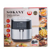 Аерофритниця електрична чаша на 8.8 л SOKANY аерогриль з таймером та терморегулятором 1200 Вт