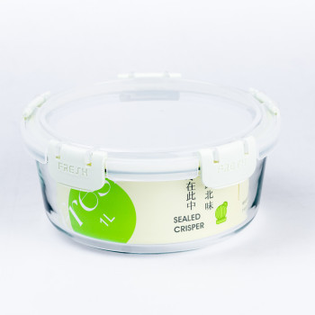 Контейнер для еды Fresh стеклянный круглый 1 л