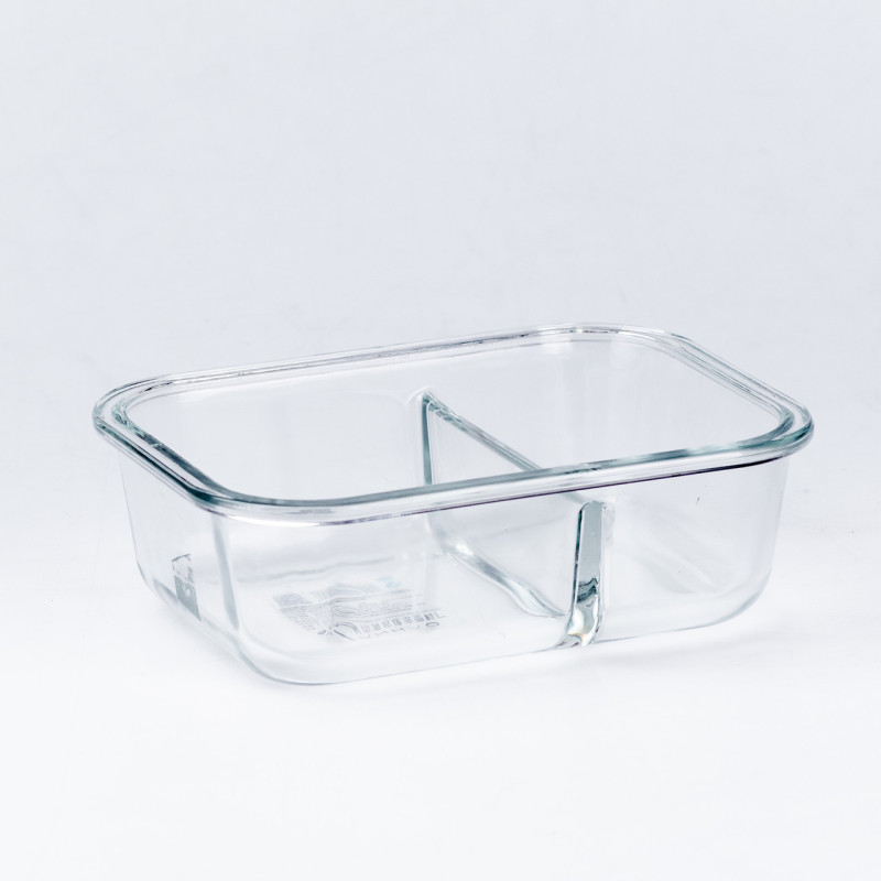 Контейнер для еды Fresh прямоугольный на 650 мл 2 відділення Бежевий