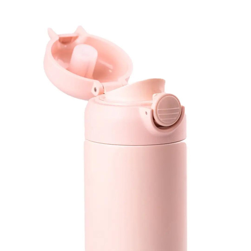 Термос металевий 280 мл термокухоль із нержавіючої сталі до 12 годин Рожевий